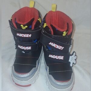Disney Mickey Mouse Black and Silver Kids Boots
